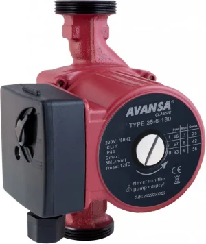 Avansa 25-6-180 energisnål cirkulationspump för värmesystem
