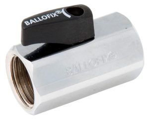 Ballofix kulventil R15 invändig gänga förkromad med vred