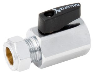 Ballofix kulventil R15×15 mm invändig gänga/klämring förkromad med vred